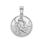 Round St. Christopher Medal in Sterling Silver, 18.25mm - Sophia Jewelers