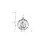 Round St. Anne Medal in Sterling Silver, 16.25mm - Sophia Jewelers
