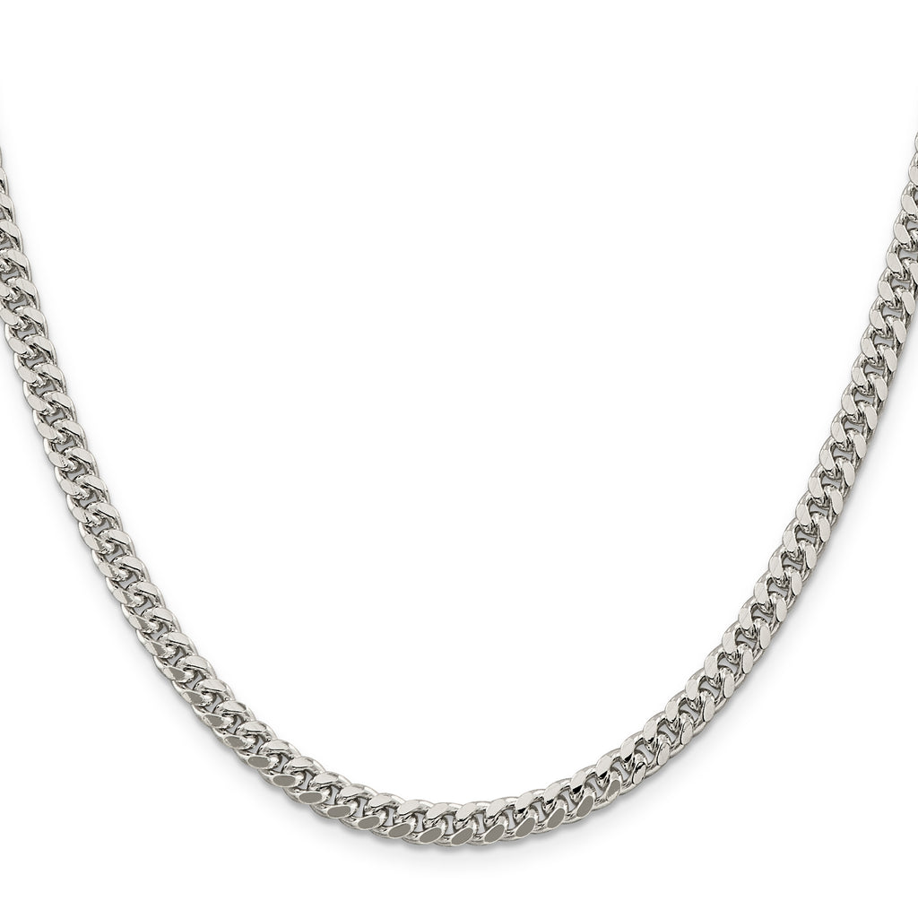 Sterling Silver Diamond-Cut Curb Chain Necklace 5mm