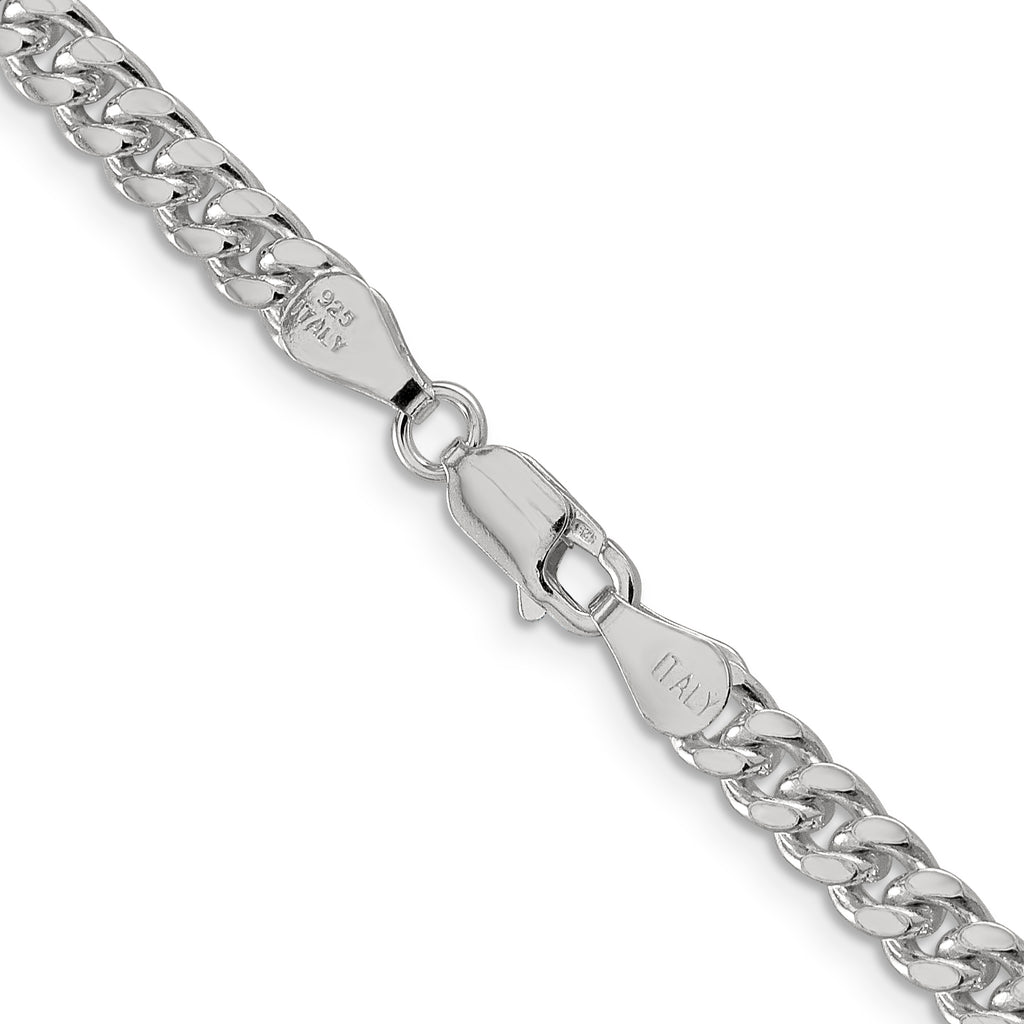 Sterling Silver 5mm Domed With  Side Diamond-Cut Curb Chain