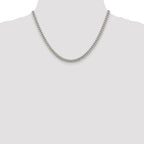 Sterling Silver 5mm Domed With  Side Diamond-Cut Curb Chain