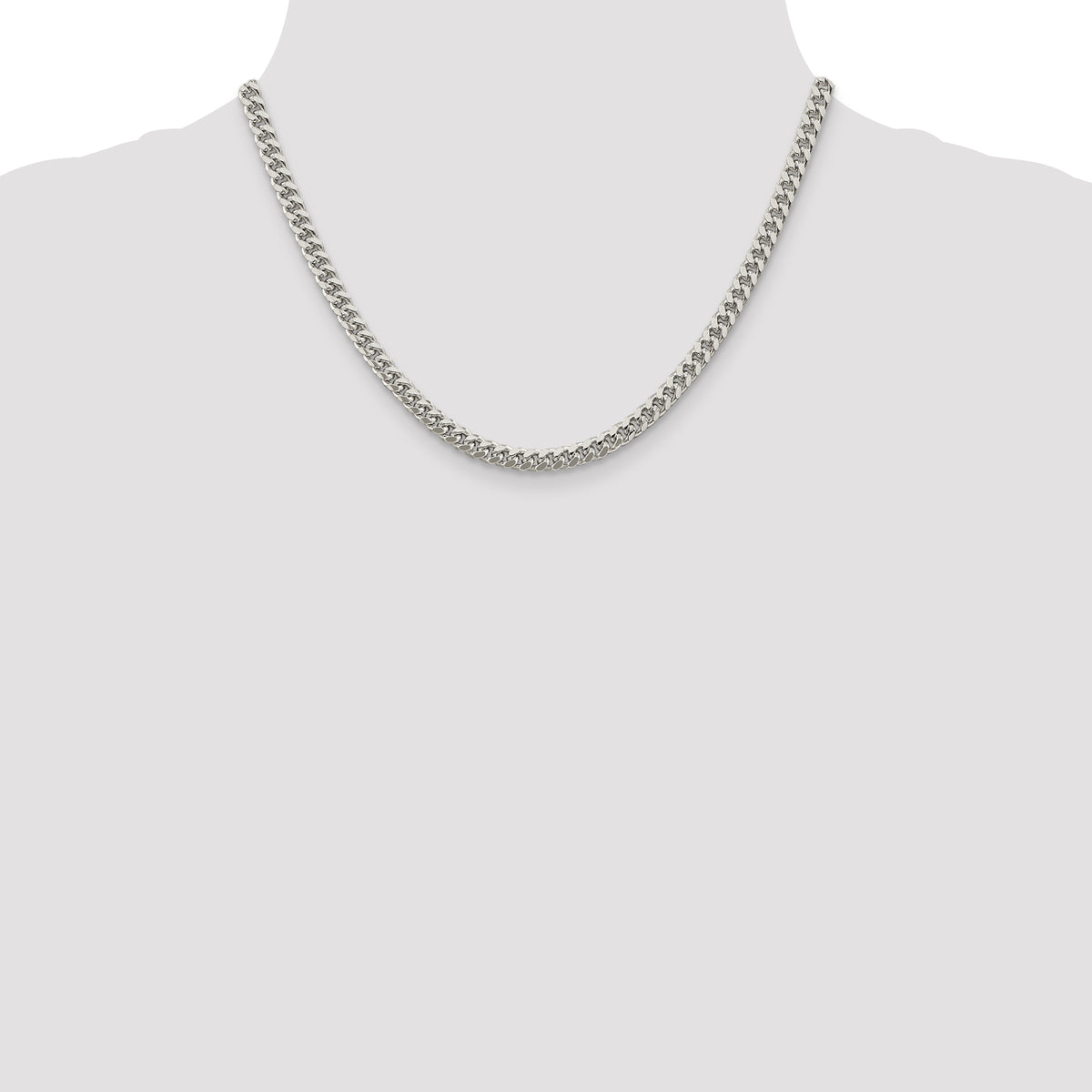 Sterling Silver 5mm Domed w/ Side D/C Curb Chain
