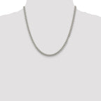 Sterling Silver 5mm Domed With  Side Diamond-Cut Curb Chain