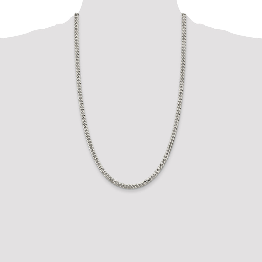 Sterling Silver Diamond-Cut Curb Chain Necklace 5mm