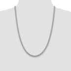 Sterling Silver 5mm Domed With  Side Diamond-Cut Curb Chain