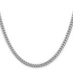 Sterling Silver Rhodium-Plated Diamond-Cut Curb Chain Necklace 5mm