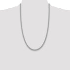 Sterling Silver Rhodium-Plated Diamond-Cut Curb Chain Necklace 5mm
