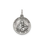 Antique Round St. Augustine Medal in Sterling Silver - Sophia Jewelers