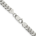 Sterling Silver 6mm Domed With  Side Diamond-Cut Curb Chain
