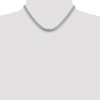 Sterling Silver 6mm Domed With  Side Diamond-Cut Curb Chain