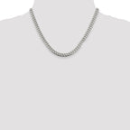 Sterling Silver 6mm Domed With  Side Diamond-Cut Curb Chain