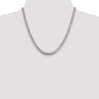 Sterling Silver 6mm Domed With  Side Diamond-Cut Curb Chain