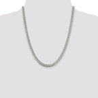 Sterling Silver 6mm Domed With  Side Diamond-Cut Curb Chain