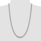 Sterling Silver 6mm Domed With  Side Diamond-Cut Curb Chain