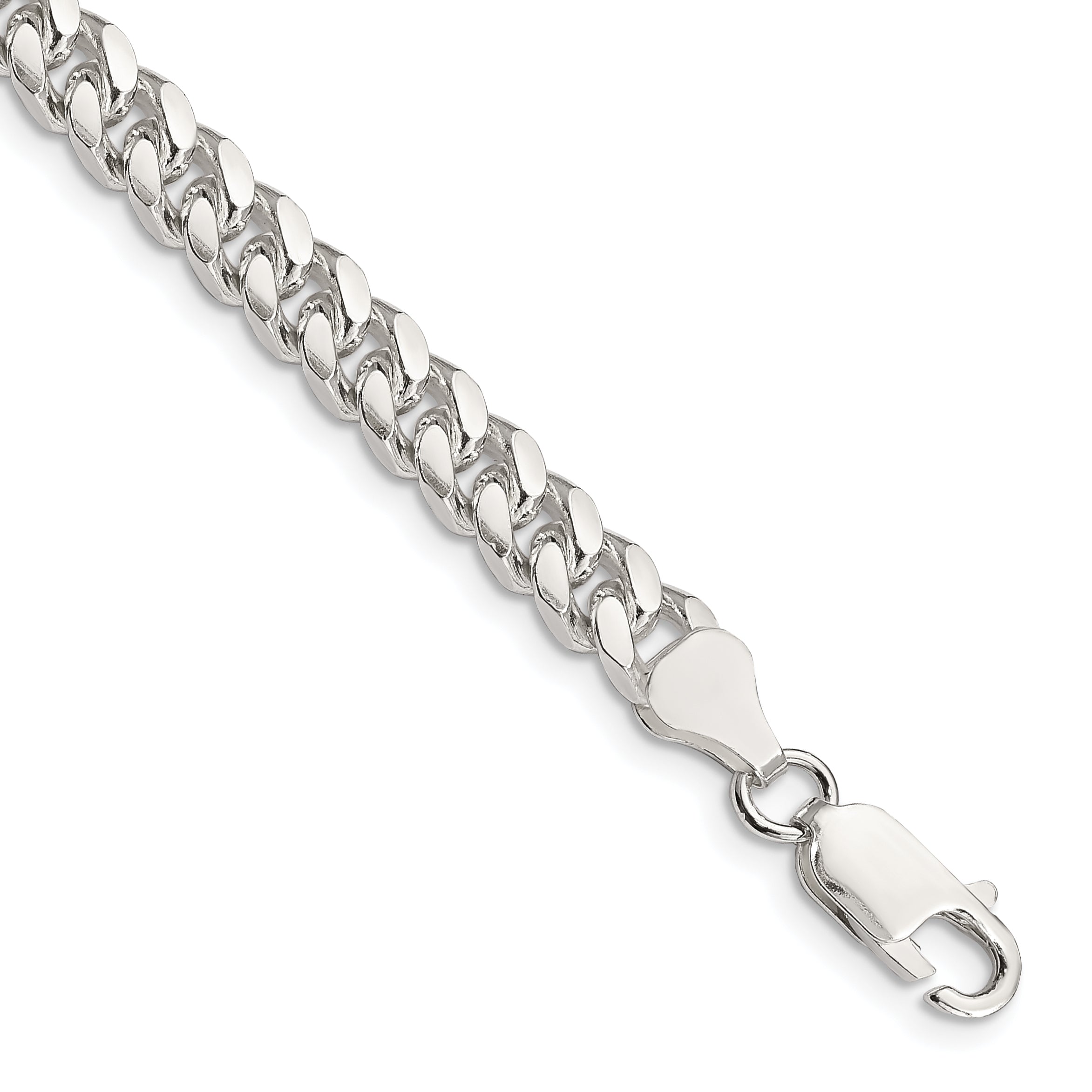 Sterling Silver 6mm Domed With  Side Diamond-Cut Curb Chain Main image