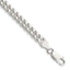 Sterling Silver 6mm Domed With  Side Diamond-Cut Curb Chain