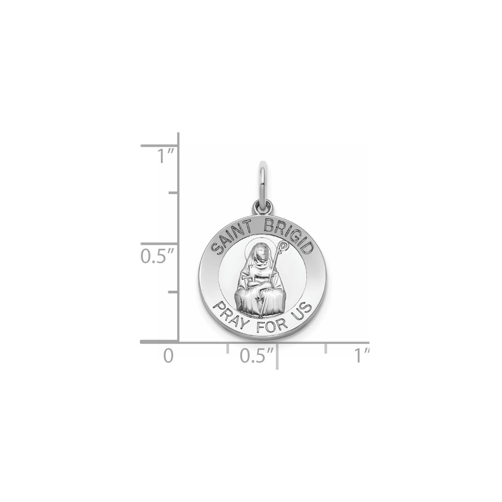 Round St. Brigid Medal in Sterling Silver - Sophia Jewelers