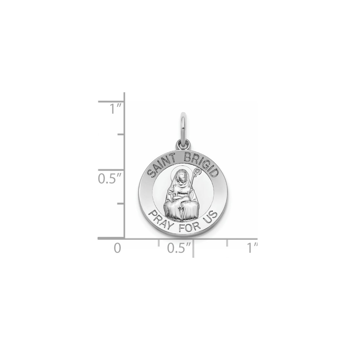 Round St. Brigid Medal in Sterling Silver - Sophia Jewelers