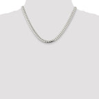 Sterling Silver 7mm Domed With  Side Diamond-Cut Curb Chain