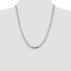 Sterling Silver 7mm Domed With  Side Diamond-Cut Curb Chain