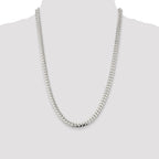 Sterling Silver 7mm Domed With  Side Diamond-Cut Curb Chain
