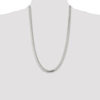 Sterling Silver 7mm Domed With  Side Diamond-Cut Curb Chain