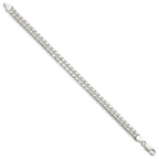 Sterling Silver 7mm Domed With  Side Diamond-Cut Curb Chain