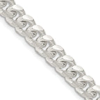 Sterling Silver 7.35mm Domed With  Side Diamond-Cut Curb Chain