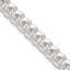 Sterling Silver 7.35mm Domed With  Side Diamond-Cut Curb Chain