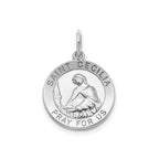 Round St. Cecilia Medal in Sterling Silver - Sophia Jewelers