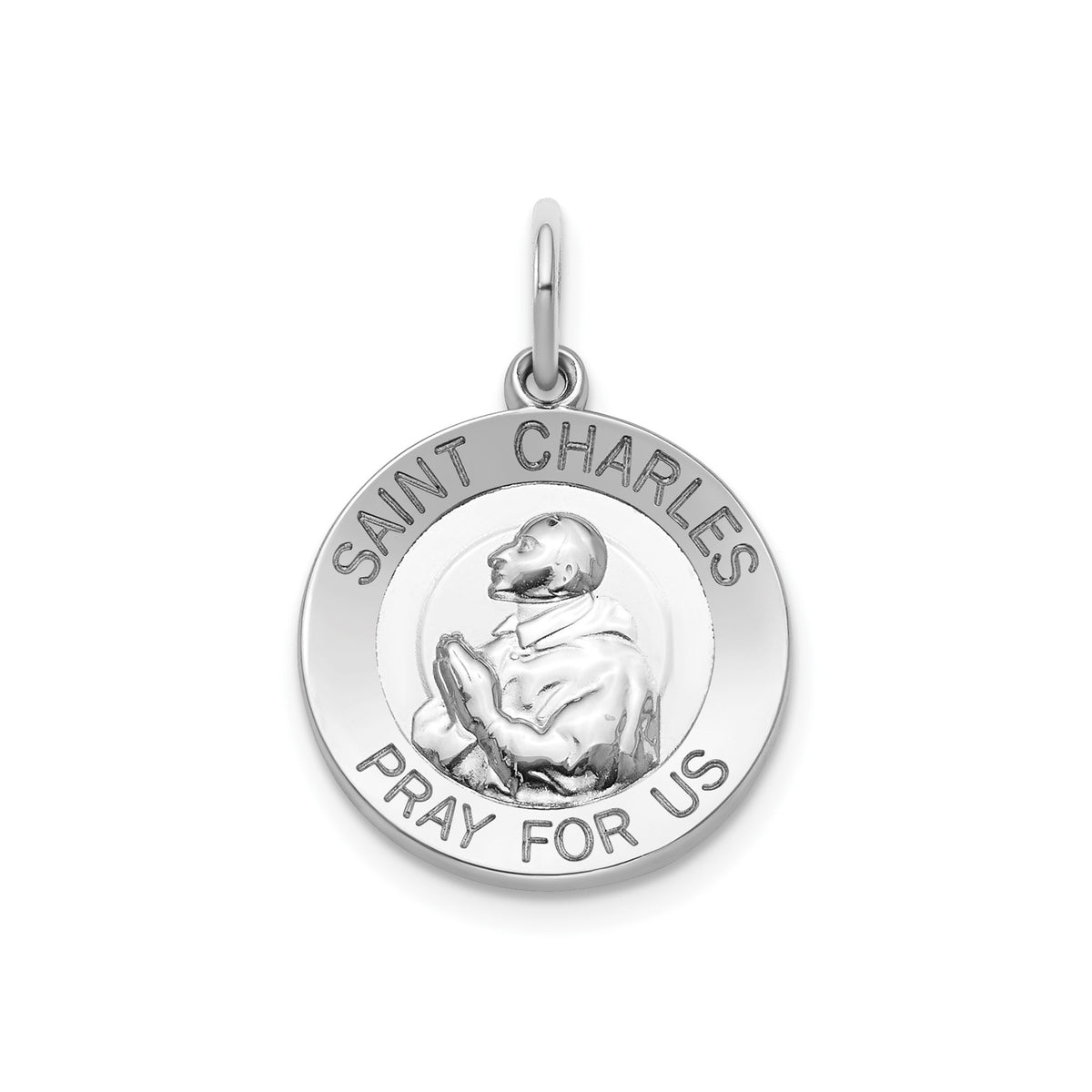 Round St. Charles Medal in Sterling Silver - Sophia Jewelers Main image
