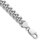 Sterling Silver Rhodium-Plated 8.5mm Domed With  Side Diamond-Cut Curb Chain