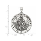 Antique Round St. Christopher Medal in Sterling Silver, 32.5mm - Sophia Jewelers