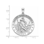 Round St. Christopher Medal in Sterling Silver, 32.5mm - Sophia Jewelers