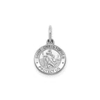 Round St. Christopher Medal in Sterling Silver, 11.5mm - Sophia Jewelers
