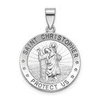 Round St. Christopher Medal in Sterling Silver, 22mm - Sophia Jewelers