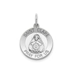 Round St. Clare Medal in Sterling Silver - Sophia Jewelers