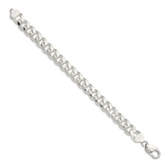 Sterling Silver 10.5mm Domed With  Side Diamond-Cut Curb Chain