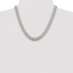 Sterling Silver Rhodium-plated 10.5mm Domed With  Side Diamond-Cut Curb Chain
