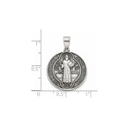 Antique Round St. Benito Medal in Sterling Silver, 20.25mm - Sophia Jewelers