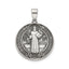 Antique Round St. Benito Medal in Sterling Silver, 20.25mm - Sophia Jewelers