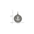 Antique Round St. Benito Medal in Sterling Silver, 14.5mm - Sophia Jewelers