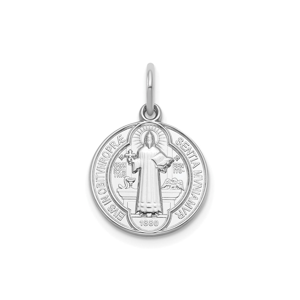 Round St. Benito Medal in Sterling Silver - Sophia Jewelers