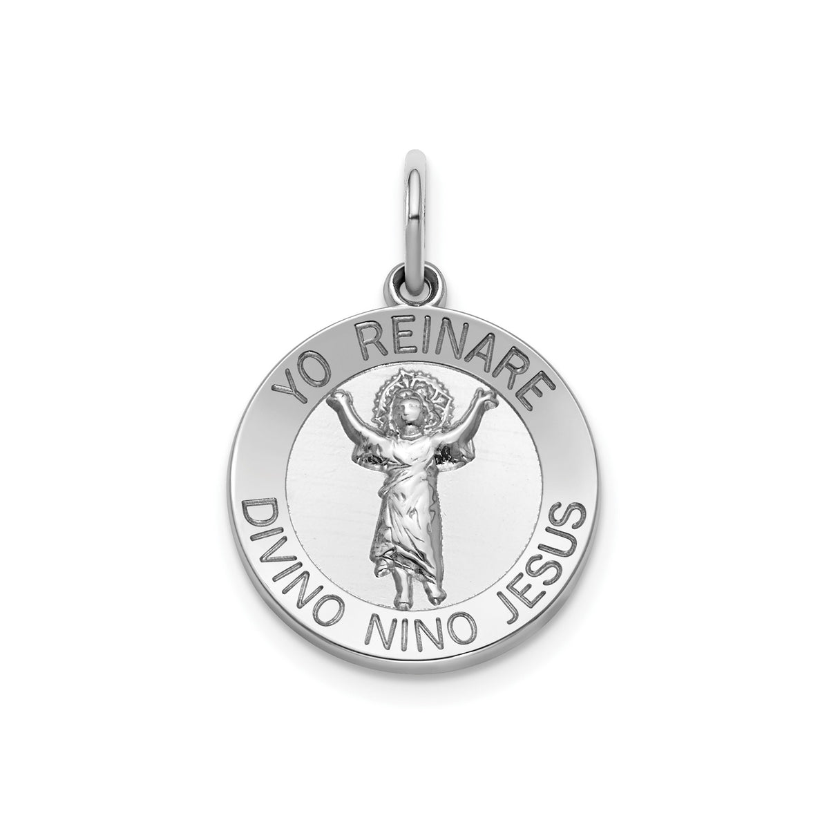 Round Divino Nino Medal in Sterling Silver - Sophia Jewelers Main image