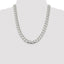 Sterling Silver Rhodium-Plated 11mm Domed With  Side Diamond-Cut Curb Chain