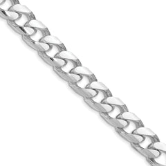 Sterling Silver Rhodium-plated 11mm Domed With  Side Diamond-Cut Curb Chain