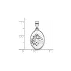 Oval St. Anthony Medal in Sterling Silver, 18.5x13.5mm - Sophia Jewelers