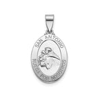 Oval St. Anthony-Spanish Medal in Sterling Silver, 18.5x13.5mm - Sophia Jewelers