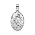 Oval St. Christopher Medal in Sterling Silver, 20x14mm - Sophia Jewelers