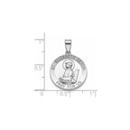 Round St. Elizabeth Medal in Sterling Silver, 18.25mm - Sophia Jewelers
